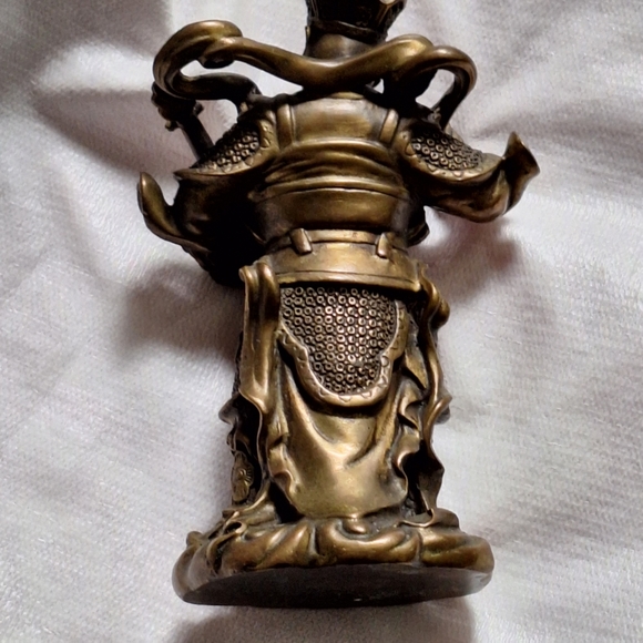 52. 4.5" Old China Brass Buddhism Great Heavenly King - Picture 3 of 3